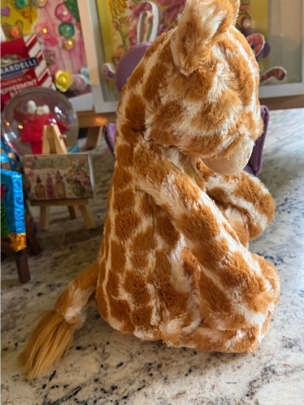 Jellycat Authentic Bashful Giraffe Plush w/Blue Gift Bag  Stuffed Animal NWT - Picture 9 of 12
